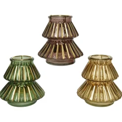 Decoris Theelichthouder Retro - Branders - Ø12x12.50 cm Assorti