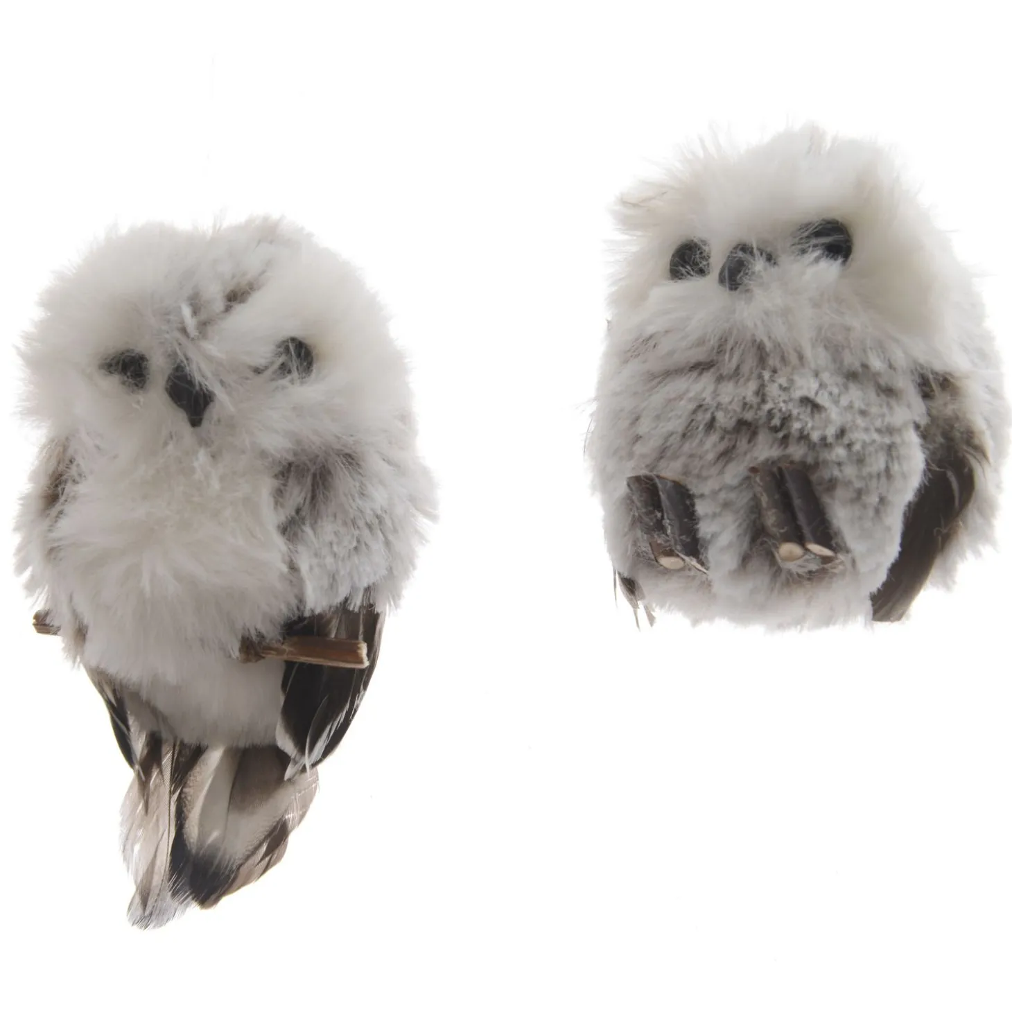 Decoris Uil Decoratie Figuur - Kerstversiering - 6x6x8 cm Grijs