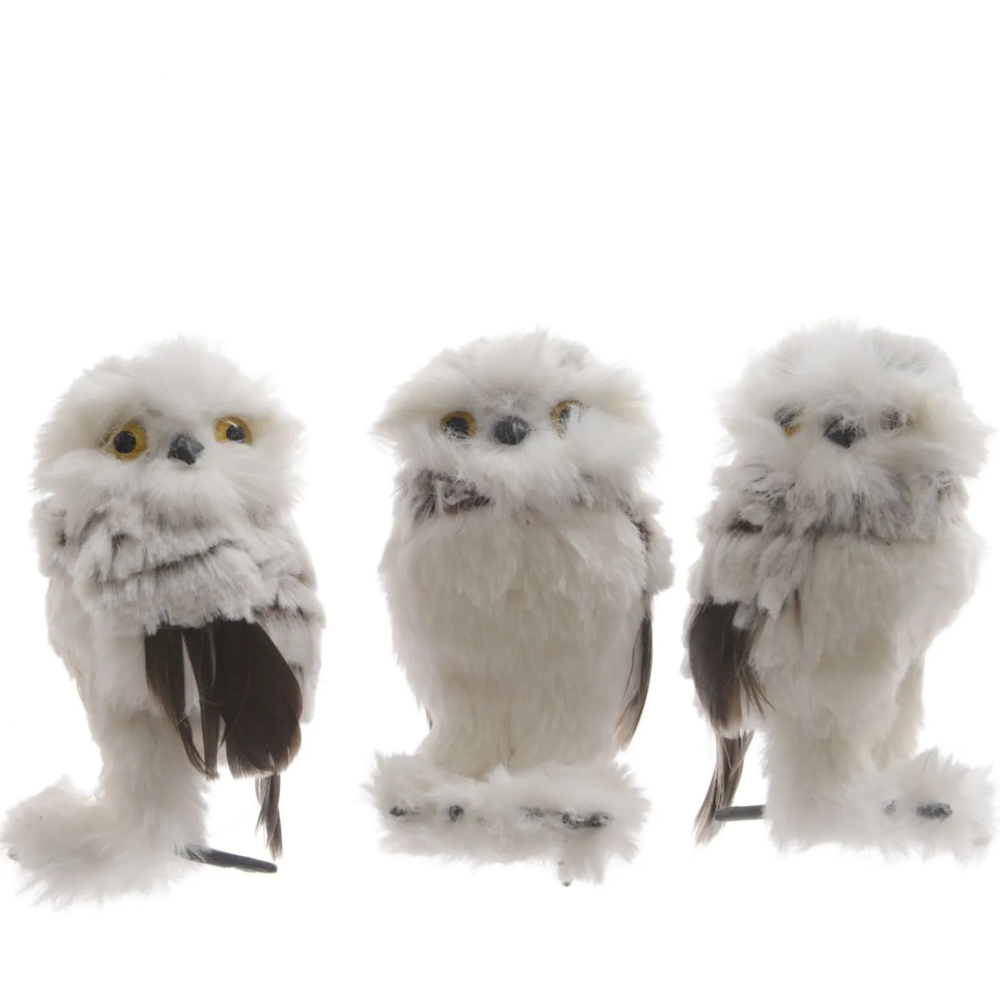 Decoris Uil Decoratie Figuur - Kerstversiering - 6x8x12 cm Grijs