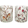 Decoris Windlicht Vogels - Decoratie - Ø9x10 cm Transparant