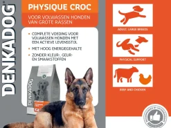 Denkadog Physique Croc - Hondenvoer - Rund Kip Vis 12.5 kg