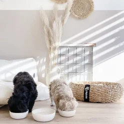 District 70 Bamboe Voerbak Beige - Hondenvoerbak