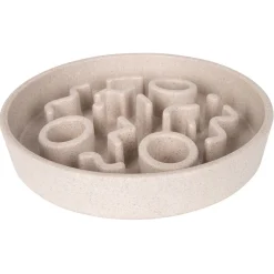 District 70 Bamboo Cat Slow Feeder - Kattenvoerbak - Ø13.5 cm Beige