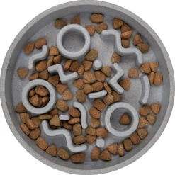 District 70 Bamboo Cat Slow Feeder - Kattenvoerbak - Ø13.5 cm Lichtblauw