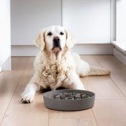 District 70 Bamboo Dog Slow Feeder - Hondenvoerbak - Ø28 cm Grijs