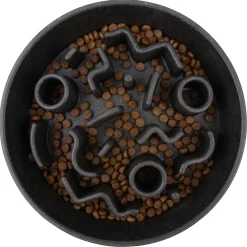 District 70 Bamboo Slowfeeder Donkergrijs - Hondenvoerbak