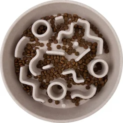 District 70 Bamboo Slowfeeder Beige - Hondenvoerbak