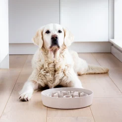 District 70 Bamboo Slowfeeder Beige - Hondenvoerbak