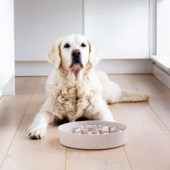 District 70 Bamboo Slowfeeder Beige - Hondenvoerbak