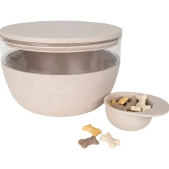 District 70 Bamboo Voorraadpot Met Antislipbodem - Hondenvoerbewaarbak - Ø18 cm 2250 ml Beige