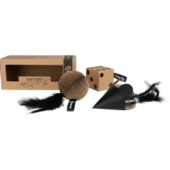 District 70 Gift Set - Kattenspeelgoed - 22x9.5x8.5 cm Bruin 3 stuks