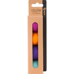 District 70 Glow Felt Ball Toys - Kattenspeelgoed - Ø3.5 cm Assorti 4 stuks