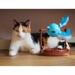 Doc & Phoebe's Twirly Bird Snacker - Kattenspeelgoed - 22.5x18x9.5 cm Blauw One Size