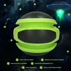 Dog Comets Ball Earth - Hondenspeelgoed - Ø14 cm Groen