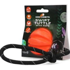 Dog Comets Ball Swift Tuttle Met Touw - Hondenspeelgoed - Oranje