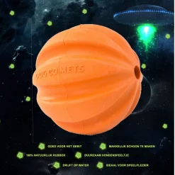 Dog Comets Ball Swift Tuttle Met Touw - Hondenspeelgoed - Oranje