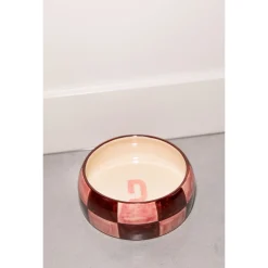 Dogguo Block Dogbowl Bruin&Pink - Hondenvoerbak