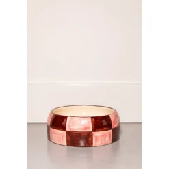 Dogguo Block Dogbowl Bruin&Pink - Hondenvoerbak