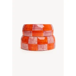 Dogguo Block Dogbowl Oranje&Pink - Hondenvoerbak