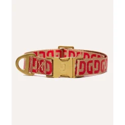Dogguo Collar - Hondenhalsband - 28-40 cm Mokka Rood S