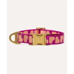 Dogguo Collar - Hondenhalsband - 28-40 cm Magenta Abrikoos S