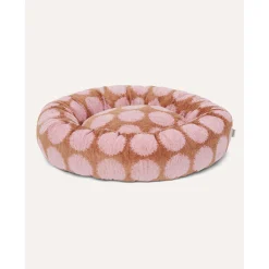 Dogguo Dot Round Bed - Hondenmatras - 75x75x25 cm Mokka Pink M