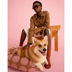 Dogguo Dot Round Bed - Hondenmatras - 75x75x25 cm Mokka Pink M