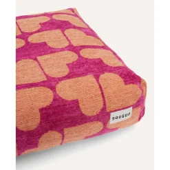 Dogguo Heart Bed - Hondenmatras - 125x75x15 cm Magenta Abrikoos Xl