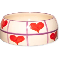 Dogguo Heart Dogbowl Paars&Rood&Beige - Hondenvoerbak