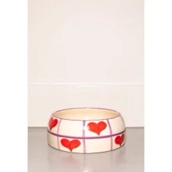 Dogguo Heart Dogbowl Paars&Rood&Beige - Hondenvoerbak