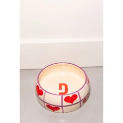 Dogguo Heart Dogbowl Paars&Rood&Beige - Hondenvoerbak