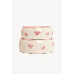 Dogguo Heart Dogbowl Pink&Beige - Hondenvoerbak
