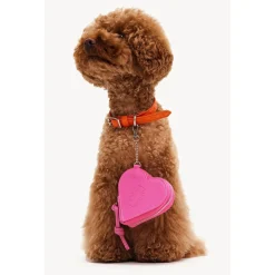 Dogguo Heart Poepzakjes Houder - Hondenriem - Ø10x3 cm Pink Voor Honden