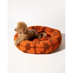 Dogguo Heart Round Bed - Hondenmatras - 55x55x20 cm Bruin Oranje S