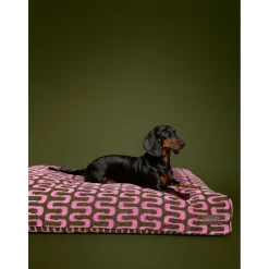 Dogguo Retro Wave Bed - Hondenmand - 105x65x15 cm Groen Pink L