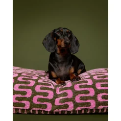 Dogguo Retro Wave Bed - Hondenmand - 105x65x15 cm Groen Pink L