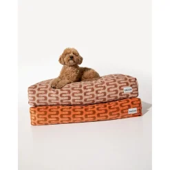 Dogguo Retro Wave  Bed - Hondenmatras - 85x55x15 cm Bruin Beige M