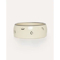 Dogguo Smiley Dogbowl - Hondenvoerbak - Ø20x9 cm Beige Zwart M