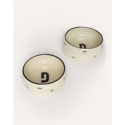 Dogguo Smiley Dogbowl - Hondenvoerbak - Ø20x9 cm Beige Zwart M