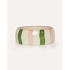 Dogguo Stripe Dogbowl - Hondenvoerbak - Ø20x9 cm Groen Pink M