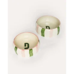 Dogguo Stripe Dogbowl - Hondenvoerbak - Ø17x7 cm Groen Pink S