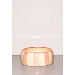 Dogguo Stripe Dogbowl Beige&Pink - Hondenvoerbak