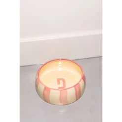 Dogguo Stripe Dogbowl Beige&Pink - Hondenvoerbak