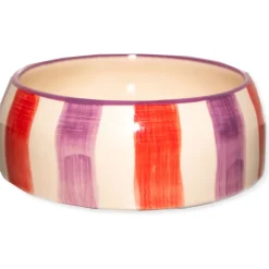 Dogguo Stripe Dogbowl Paars&Rood&Beige - Hondenvoerbak