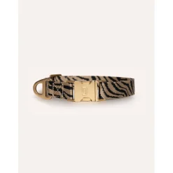 Dogguo Zebra Collar - Hondenhalsband - Ø26 cm Beige Zwart M