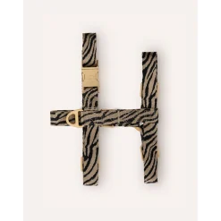 Dogguo Zebra Harness - Hondentuig - Beige Zwart L