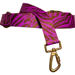 Dogguo Zebra Leash Paars&Bruin - Hondenriem