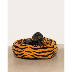 Dogguo Zebra Round Bed - Hondenmatras - 75x75x25 cm Roest Zwart M
