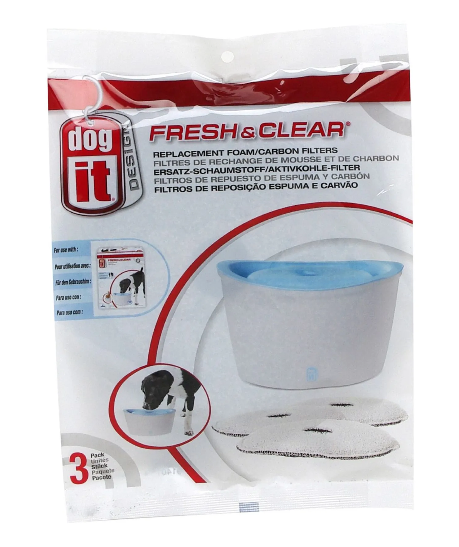 Dogit Filters Drinkfontein 6 Liter - Hondendrinkbak - 3 stuks