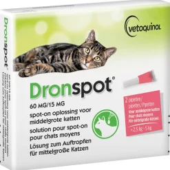 Dronspot Spot-On Kat  >2.5 - 5 Kg - Anti wormenmiddel - 2 pip 2.5 - 5 Kg M
